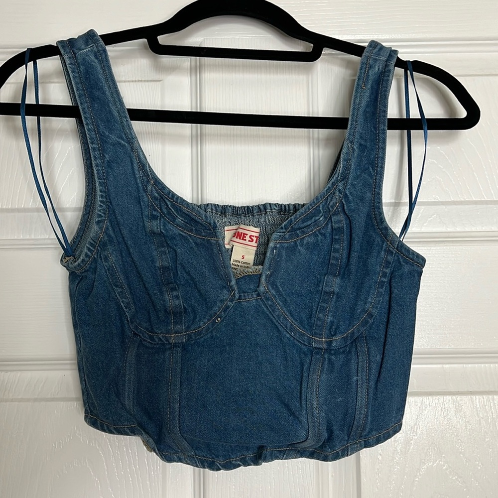 Denim cropped top